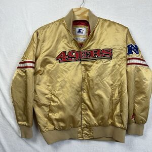 Vtg San Francisco 49ers STARTER Bomber Jacket Men’s Size 3XL Gold G iii Apparel